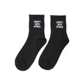 I Don't Give A Fuck Crew Socks - Black/White